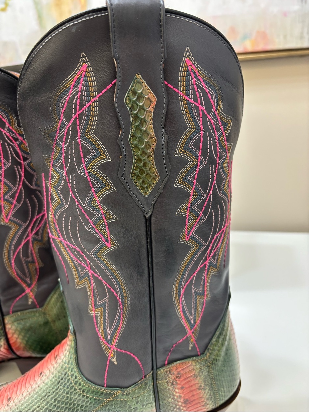 🐍 Dan Post Genuine Watersnake Cowboy Boots — NWT — Sz 7 - Picture 10 of 11